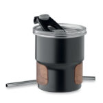 Einwandiger Becher 260 ml Schwarz, Seitenansicht