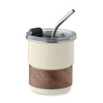 Einwandiger Becher 260 ml Braun als Werbeartikel mit Logodruck