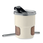 Einwandiger Becher 260 ml Braun, Seitenansicht