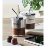 Einwandiger Becher 260 ml Silber mit markiertem Druckbereich für Ihr Logo