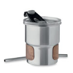 Einwandiger Becher 260 ml Silber, Seitenansicht