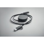 Einziehbares Ladekabel 60W Schwarz, Detailaufnahme des Materials