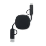 Einziehbares Ladekabel 60W Schwarz, Seitenansicht