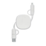 Einziehbares Ladekabel 60W Weiß, Seitenansicht