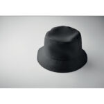 Bucket hat polyester 150g/m² Schwarz, Detailaufnahme des Materials