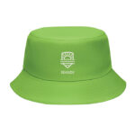 Bucket hat polyester 150g/m² Gruen mit markiertem Druckbereich für Ihr Logo
