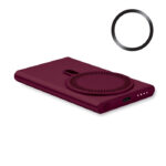 Wireless charger power bank Rot als Werbeartikel mit Logodruck