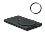 Wireless charger power bank Schwarz als Werbeartikel mit Logodruck