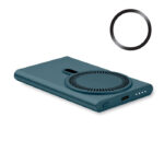 Wireless charger power bank Blau als Werbeartikel mit Logodruck
