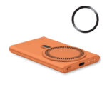 Wireless charger power bank Orange als Werbeartikel mit Logodruck