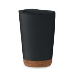 Doppelwandiger Becher 300 ml Schwarz als Werbeartikel mit Logodruck