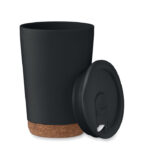 Doppelwandiger Becher 300 ml Schwarz, Seitenansicht