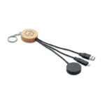 Schlüsselring 4in1 Kabel 60W Schwarz mit markiertem Druckbereich für Ihr Logo