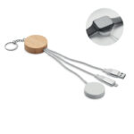 Schlüsselring 4in1 Kabel 60W Weiß als Werbeartikel mit Logodruck