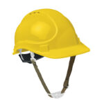 Bauhelm/Arbeitsschutzhelm ABS Gelb als Werbeartikel mit Logodruck