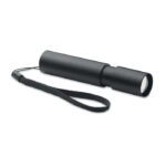 Wiederaufladbare Taschenlampe Schwarz, Seitenansicht