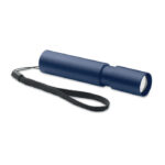 Wiederaufladbare Taschenlampe Blau als Werbeartikel mit Logodruck