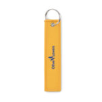 Schlüsselring Polyester Tag Gelb mit markiertem Druckbereich für Ihr Logo