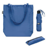 21" Regenschirm mit Tasche Blau als Werbeartikel mit Logodruck