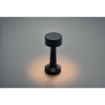 USB-Tischlampe Metall Schwarz, geöffnet dargestellt