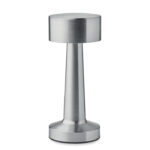 USB-Tischlampe Metall Silber als Werbeartikel mit Logodruck
