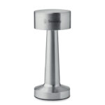 USB-Tischlampe Metall Silber mit markiertem Druckbereich für Ihr Logo