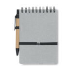 Recyceltes Notizbuch-Set Grau, Rückansicht