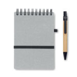 Recyceltes Notizbuch-Set Grau, geöffnet dargestellt