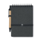 Recyceltes Notizbuch-Set Grau, Rückansicht