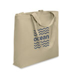Einkauf- oder Strandtasche Braun mit markiertem Druckbereich für Ihr Logo