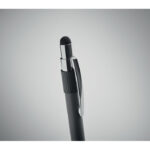 Druckkugelschreiber mit Stylus Schwarz, Detailaufnahme des Materials