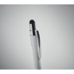 Druckkugelschreiber mit Stylus Weiß, Detailaufnahme des Materials