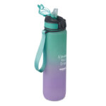 Sport-Trinkflasche RPET 1L Blau mit markiertem Druckbereich für Ihr Logo