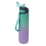 Sport-Trinkflasche RPET 1L Blau, Seitenansicht