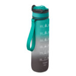 Sport-Trinkflasche RPET 1L Schwarz als Werbeartikel mit Logodruck