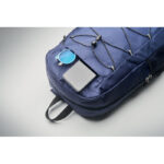 Rucksack 600D RPET Polyester Blau, Detailaufnahme des Materials