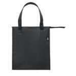 Kühltasche Non Woven RPET Schwarz, geöffnet dargestellt
