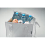 Kühltasche Non Woven RPET Weiß, Detailaufnahme des Materials