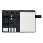 DIN-A4-Konferenzmappe mit Powerbank und kabellosem Ladepad als Werbeartikel mit Logo