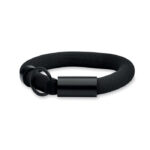 Schlüsselring mit Armband Schwarz als Werbeartikel mit Logodruck