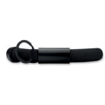 Schlüsselring mit Armband Schwarz, geöffnet dargestellt