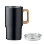Doppelwandiger Becher 350ml Schwarz, Seitenansicht
