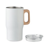 Doppelwandiger Becher 350ml Weiß, Seitenansicht