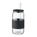 Trinkglas Borosilikat 550ml Schwarz als Werbeartikel mit Logodruck