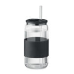 Trinkglas Borosilikat 550ml Schwarz, Seitenansicht