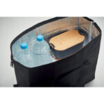 Kühltasche 300D RPET 37L Schwarz, Detailaufnahme des Materials