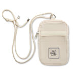 Crossbody-Smartphone-Tasche Braun mit markiertem Druckbereich für Ihr Logo