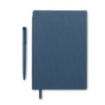 DIN A5 PU Notizbuch mit Stift Blau, Rückansicht