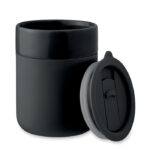 Keramikbecher 330 ml Schwarz, Seitenansicht