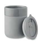 Keramikbecher 330 ml Grau, Seitenansicht